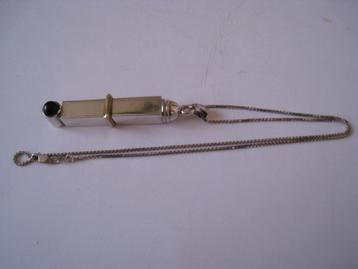 ZILVER - ZILVEREN 1e GEH. KETTING EN PARFUMLES ART  DECO beschikbaar voor biedingen