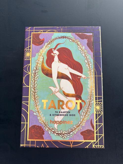 Tarot kaarten + gids (Happinez) – Luxe set met 78 kaarten, Boeken, Esoterie en Spiritualiteit, Zo goed als nieuw, Overige typen