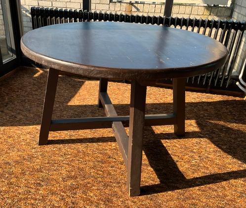 Ronde massief houtel tafel breed 110 hoogte 70, Huis en Inrichting, Tafels | Eettafels, Gebruikt, 100 tot 150 cm, 100 tot 150 cm