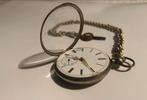 Antiek Zilveren Zakhorloge + Sleutel, Antiek en Kunst, Ophalen of Verzenden