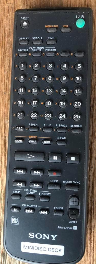 ORIGINELE SONY RM-D7M MINIDISC DECK AFSTANDSBEDIENING, Audio, Tv en Foto, Afstandsbedieningen, Gebruikt, Origineel, Ophalen of Verzenden