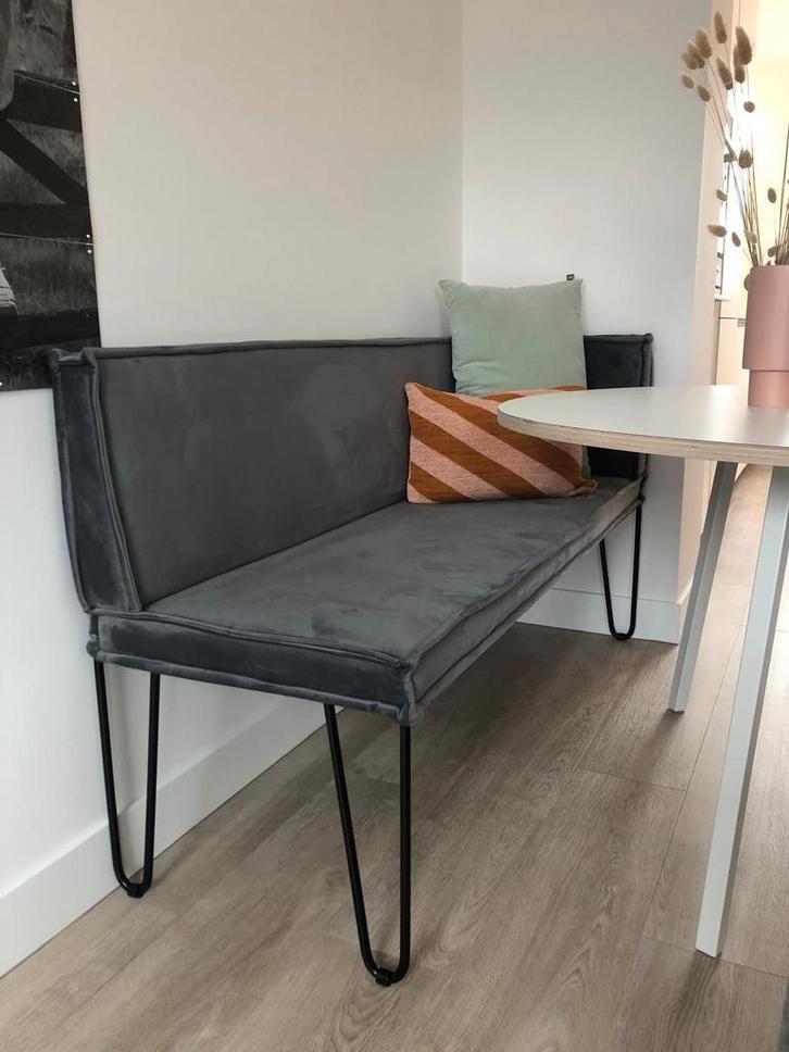 ZGAN: Bodilson Connect Eetkamerbankje, Huis en Inrichting, Stoelen, Zo goed als nieuw, Eén, Stof, Grijs, Ophalen of Verzenden