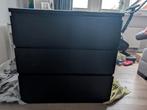 2x IKEA Malm ladekast 3 lades + 1x glasplaat, Ophalen, Gebruikt, 25 tot 50 cm, 50 tot 100 cm