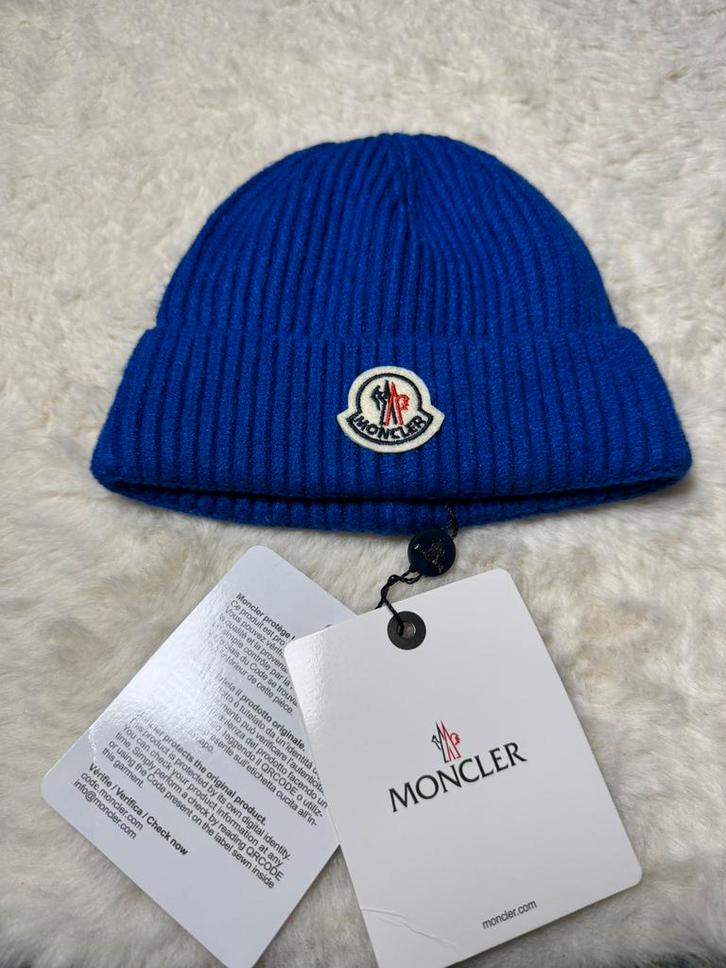 Moncler Muts Blauw, Kleding | Heren, Mutsen, Sjaals en Handschoenen, Nieuw, Muts, Overige maten, Ophalen of Verzenden