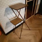 Retro inklapbaar tafeltje, Gebruikt, Bruin, Ophalen of Verzenden, Eén