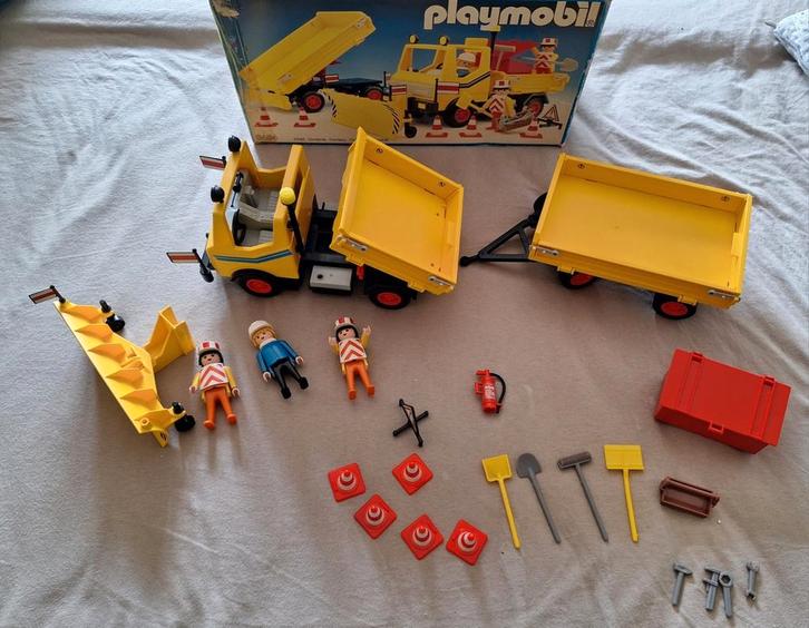 Vintage set Playmobil sneeuwploeg met aanhanger uit 1986 doo, Kinderen en Baby's, Speelgoed | Playmobil, Zo goed als nieuw, Complete set