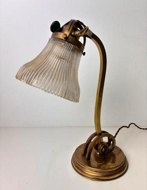 Zware bronzen art deco franse tafellamp, Huis en Inrichting, Lampen | Tafellampen, Minder dan 50 cm, Ophalen of Verzenden