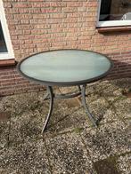 Ronde tuintafel metaal/glas - gratis af te halen, Tuin en Terras, Tuintafels, Ophalen, Gebruikt, Rond, Metaal