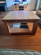 Teakhouten Salontafel Vierkant - Landelijke Stijl, Huis en Inrichting, Tafels | Salontafels, Gebruikt, 50 tot 100 cm, Vierkant