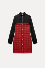 ZARA GECOMBINEERDE rood zwart MINI-JURK MET STRUCTUUR maat L, Zara, Maat 42/44 (L), Nieuw, Ophalen of Verzenden