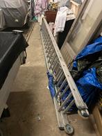 Aluminium trekladder 2x20 sports in nette staat, Ophalen, Gebruikt, Ladder, 4 meter of meer