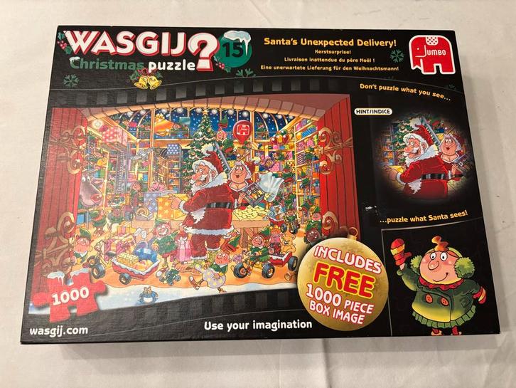 Jumbo Wasgij Christmas Puzzle 15 - 2x 1000 stukjes, Hobby en Vrije tijd, Denksport en Puzzels, Zo goed als nieuw, Legpuzzel, 500 t/m 1500 stukjes
