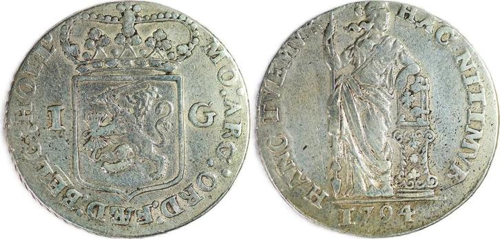 Holland. Generaliteitsgulden, 1794., Postzegels en Munten, Munten | Nederland, Losse munt, Overige waardes, Vóór koninkrijk, Zilver