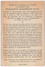 pater Regalatus Hazebroek 1879 Den Haag + 1951 Nijmegen, Verzamelen, Bidprentjes en Rouwkaarten, Verzenden