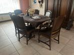 Antieke Eetkamer Set met 6 Stoelen, Huis en Inrichting, Complete eetkamers, Ophalen, Gebruikt, 6 tot 8 stoelen