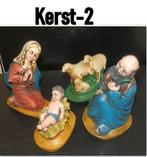 erst-2 -- 4 Delige handbeschilderde Kerstbeelden van gips, Diversen, Kerst, Ophalen of Verzenden, Zo goed als nieuw