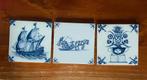 3 Harlinger aardewerk tegeltjes 13x13, Ophalen of Verzenden
