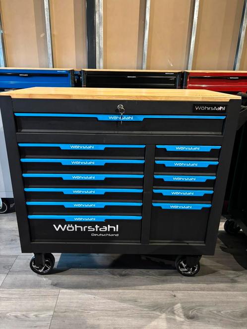 ‼️NIEUW‼️Wöhrstahl Gereedschapswagen houtenblad 12/10 Gevuld, Auto diversen, Autogereedschap, Nieuw, Ophalen of Verzenden