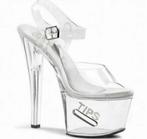 PLEASER Tipjar-708-5 NIEUW maat 40 EU doorzichtige hakken, Kleding | Dames, Overige kleuren, Nieuw, Ophalen of Verzenden, H