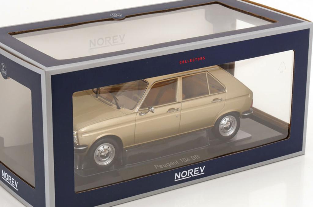 Peugeot 104 GR 1981 Beige met. schaal 1/18 NOREV ref: 184904, Hobby en Vrije tijd, Modelauto's | 1:43, Verzenden, Nieuw, Auto