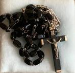 Zwarte Ebenhouten Rozenkrans nieuw jaren 60, Ophalen of Verzenden