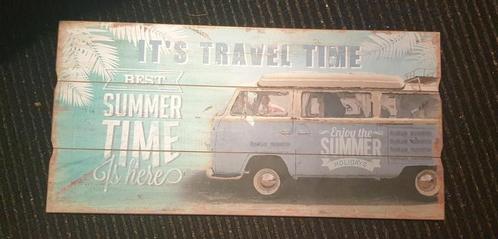 mdf vw volkswagen t2 plank look sticker bedrukking blauw, Huis en Inrichting, Woonaccessoires | Wanddecoraties, Nieuw, Ophalen of Verzenden
