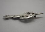 Zilveren grote bijzondere vintage broche nr.054, Sieraden, Tassen en Uiterlijk, Broches, 4 tot 7 cm, Verzenden, Zo goed als nieuw
