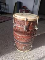 Handgesneden Houtwerk Dholak Percussie, Muziek en Instrumenten, Percussie, Ophalen, Gebruikt, Melodische percussie