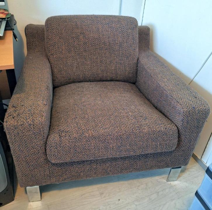 Bruine Montel Fauteuil, Huis en Inrichting, Fauteuils, Gebruikt, Stof, Overige materialen, 75 tot 100 cm, 75 tot 100 cm, Ophalen