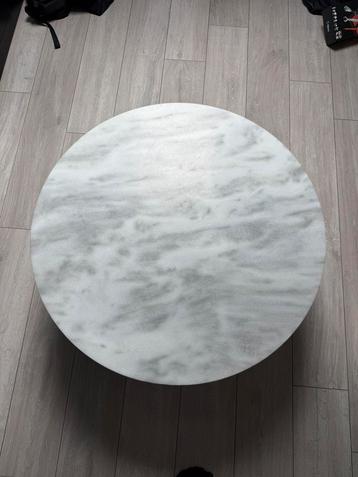Ronde marmeren tafel – Ø 80 cm – wit/grijs beschikbaar voor biedingen