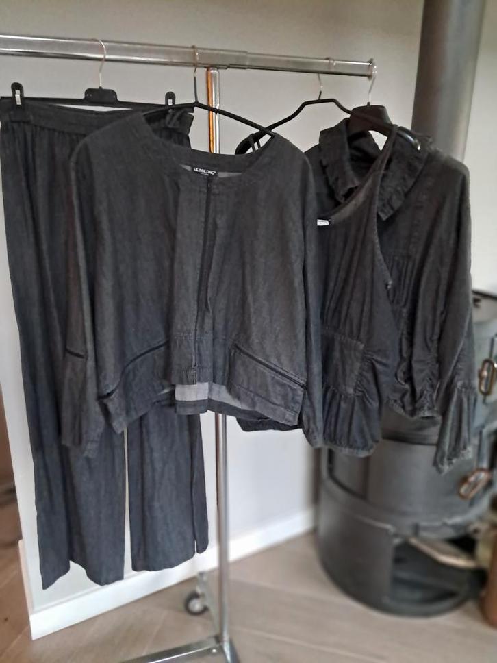 Merk Hebbeding maat 2 Linnen Set Antraciet/Grijs/Zwart, Kleding | Dames, Dames-kledingpakketten, Zo goed als nieuw, Maat 38/40 (M)