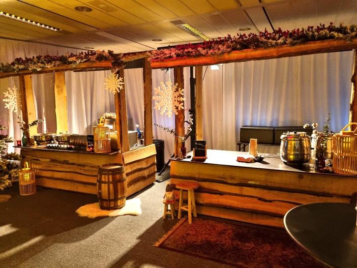 Houten sfeerkramen te koop (kerstkraam/ wintermarktkraam), Hobby en Vrije tijd, Feestartikelen, Zo goed als nieuw, Versiering