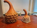 Authentieke Afrikaanse shakerrammelaars, een shekere, Antiek en Kunst, Ophalen of Verzenden