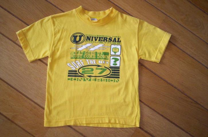 HEMA t- shirt geel maat 98 - 104, Kinderen en Baby's, Kinderkleding | Maat 98, Zo goed als nieuw, Jongen, Shirt of Longsleeve