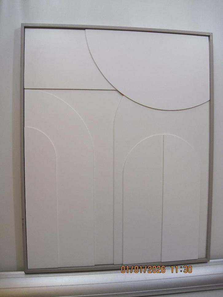 kunst schilderij 47/59 cm wit (368), Antiek en Kunst, Kunst | Schilderijen | Modern, Ophalen of Verzenden