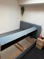 Boxspring blauw 140x200 met opbergruimte, Huis en Inrichting, Slaapkamer | Bedden, Ophalen, Gebruikt, Blauw, Tweepersoons