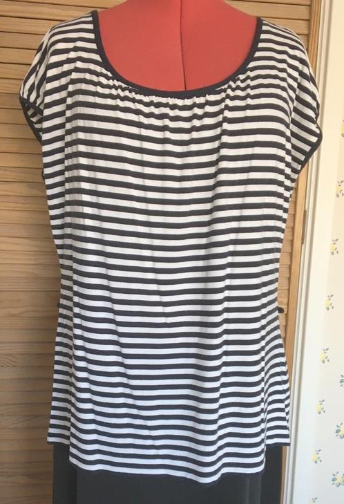 M&S navy/wit streep top maat 48 (UK20), Kleding | Dames, Tops, Gedragen, Maat 46/48 (XL) of groter, Zonder mouw, Ophalen of Verzenden