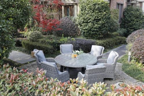 Tuinset Rome | 6-persoons, Tuin en Terras, Tuinsets en Loungesets, Nieuw, Loungeset, Wicker, 6 zitplaatsen, Eettafel, Stoel, Ophalen