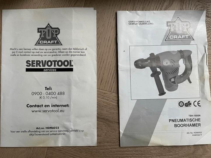 Pneumatische boorhamer, Doe-het-zelf en Verbouw, Gereedschap | Boormachines, Gebruikt, Boor- en/of Breekhamer, 600 watt of meer