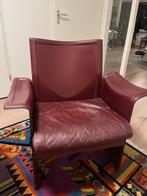 2 Tito Angoli leren fauteuils Korium voor Matteo Grassi '80s, Huis en Inrichting, Ophalen, Gebruikt, 75 tot 100 cm, Metaal