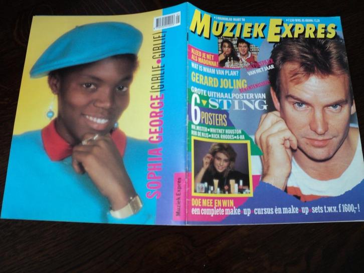 Muziek Expres 3-1986 STING-MADONNA-DOLLY DOTS-BOWIE-BONO, Verzamelen, Tijdschriften, Kranten en Knipsels, Tijdschrift, Nederland