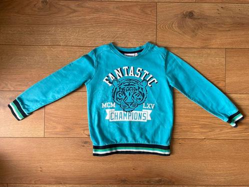 Orange Stars leuke blauwe sweater met tijgerkop maat 128, Kinderen en Baby's, Kinderkleding | Maat 128, Gebruikt, Jongen, Trui of Vest