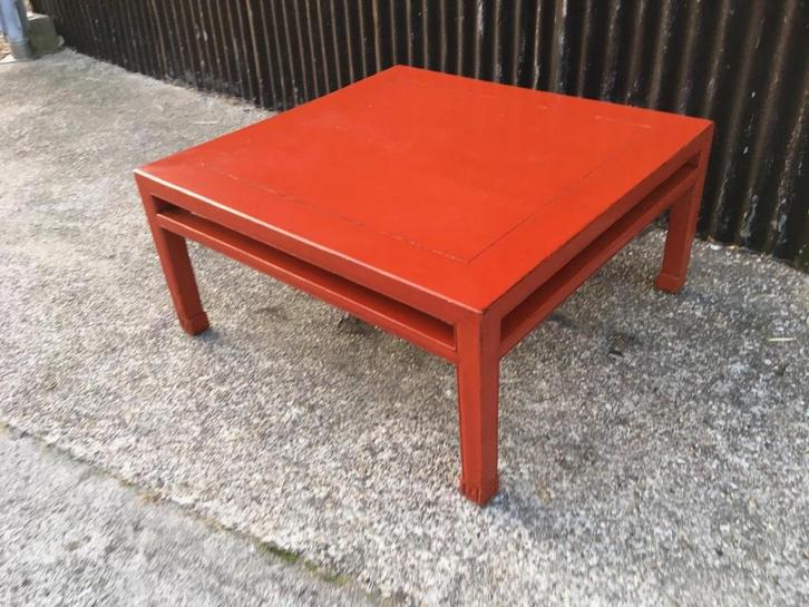 Chinees rode salontafel chinese tafel houtsnijwerk poten, Antiek en Kunst, Antiek | Meubels | Tafels, Ophalen of Verzenden