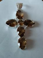 Mooie 925 hanger met smokey, Sieraden, Tassen en Uiterlijk, Kettinghangers, Overige kleuren, Verzenden, Nieuw, Zilver