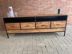 Tv-meubel industrieel Mangohout/metaal 180 cm br. voorraad, Huis en Inrichting, Kasten | Ladekasten, Tv-meubel industrieel Mangohout/metaal 180 cm br. voorraad