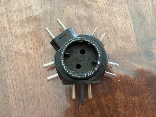 Draaibare Stekkerdoos - Vintage reisstekker, Doe-het-zelf en Verbouw, Elektra en Kabels, Gebruikt, Stekker, Ophalen of Verzenden