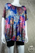Ballon shirt met elastiek leaves blauw met bladeren maat 42, Overige kleuren, Sas mode, Maat 42/44 (L), Nieuw