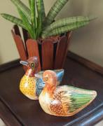 Oude houtsnijwerk eenden uit India kleurrijk handbeschilderd, Ophalen of Verzenden