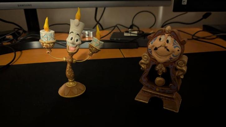Disney Showcase set van 2, Lumiere & Cogsworth, Verzamelen, Disney, Zo goed als nieuw, Beeldje of Figuurtje, Overige figuren, Ophalen of Verzenden