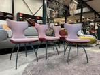 4 leolux Callas rood blauw stof leer artisan stoel stoelen